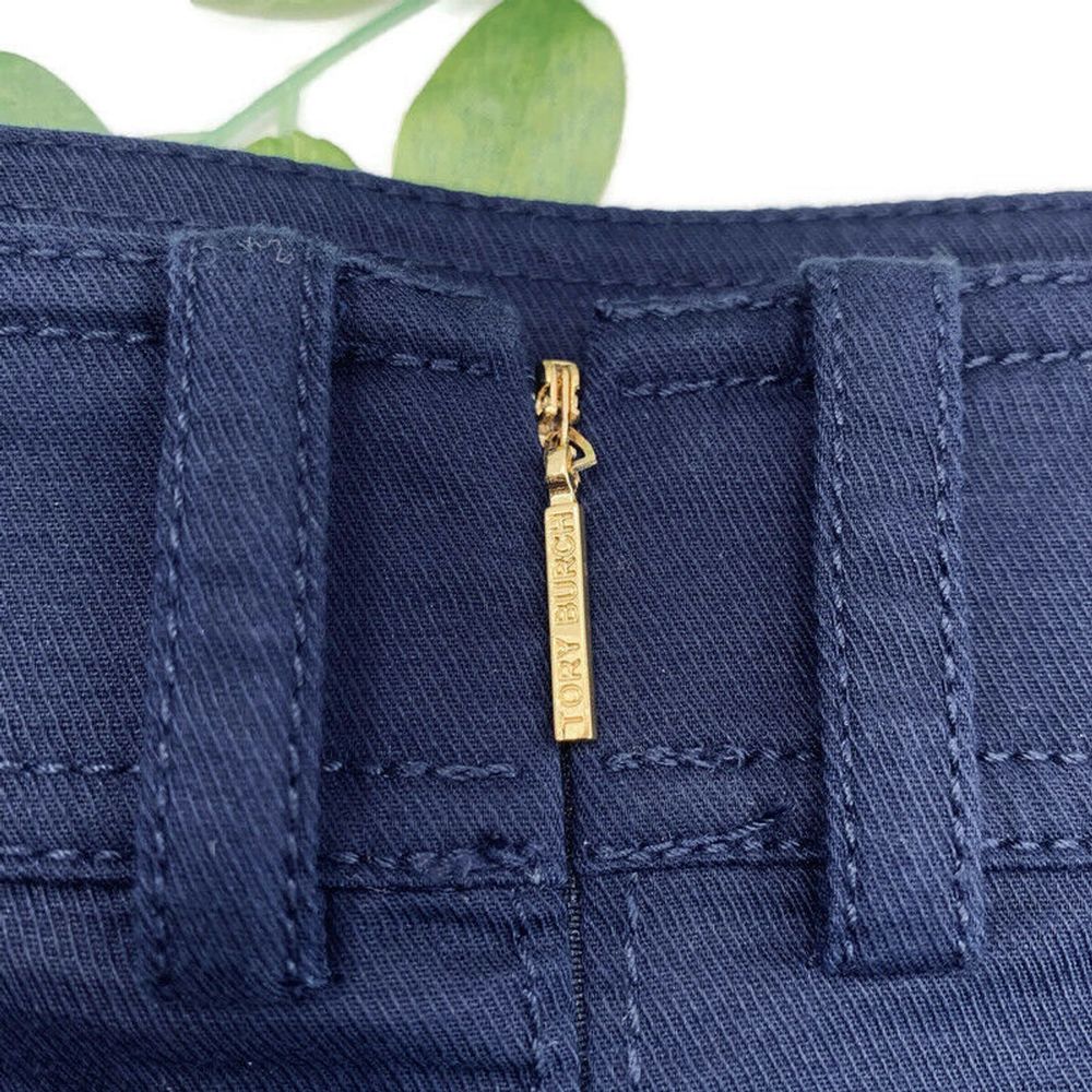 TORY BURCH Navy Gold Buttons Peplum Casual Skirt - Picture 4 of 6